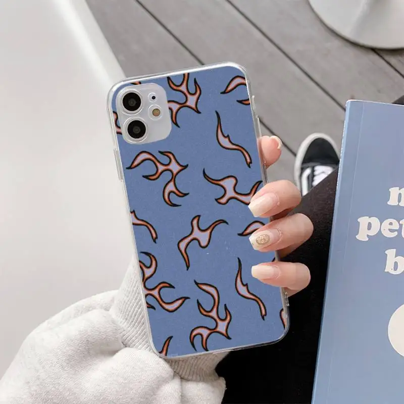 

Flame Pattern Phone Case For Iphone11 12 Pro Max SE 2020 6s 7 8 Plus X Xs Max Xr Transparent Soft Silicone Cover