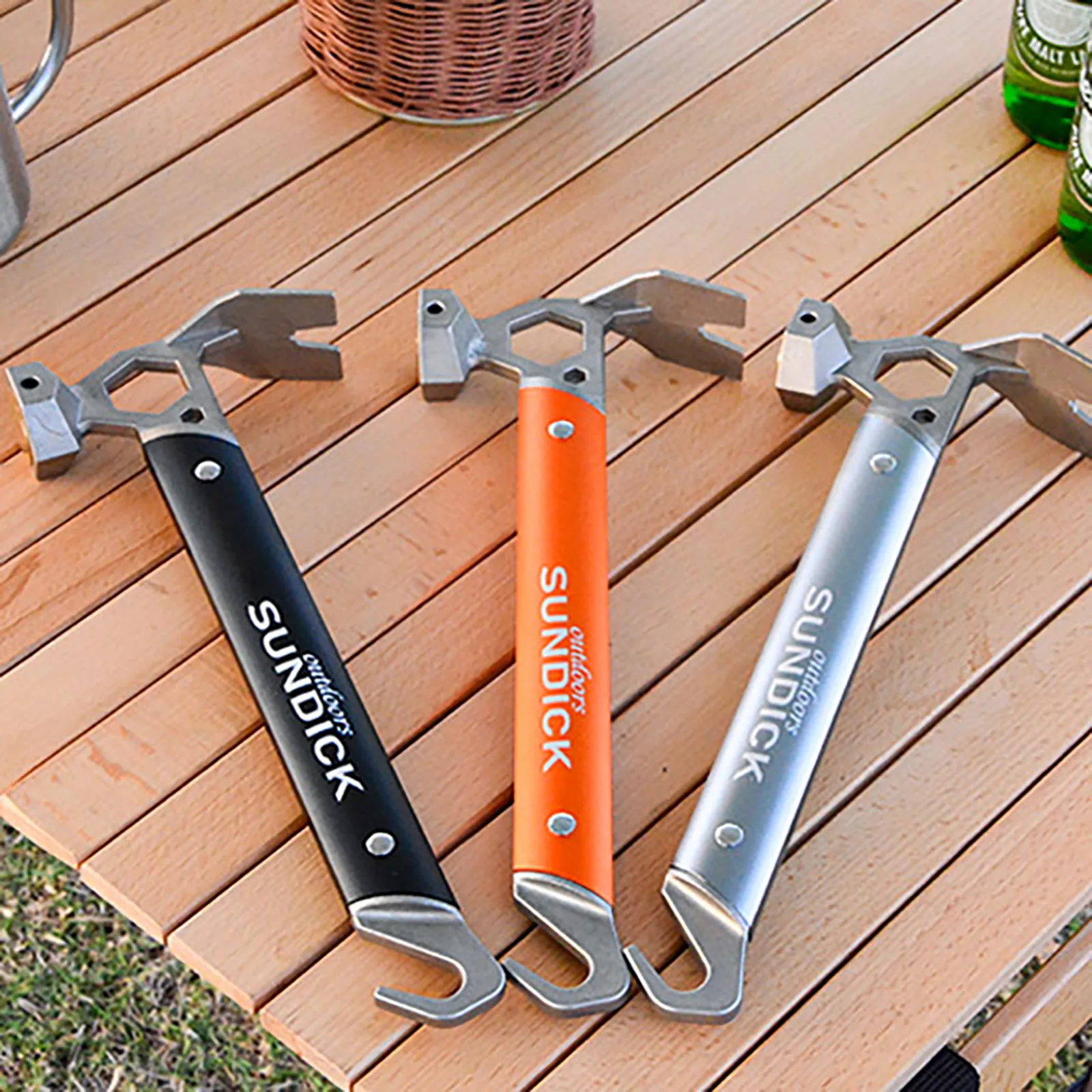 

SUNDICK Outdoor Camping Tent Hammer Stainless Steel Tent Nail Puller Tent Peg Accessories Hiking Tent Nail Puller Hammer