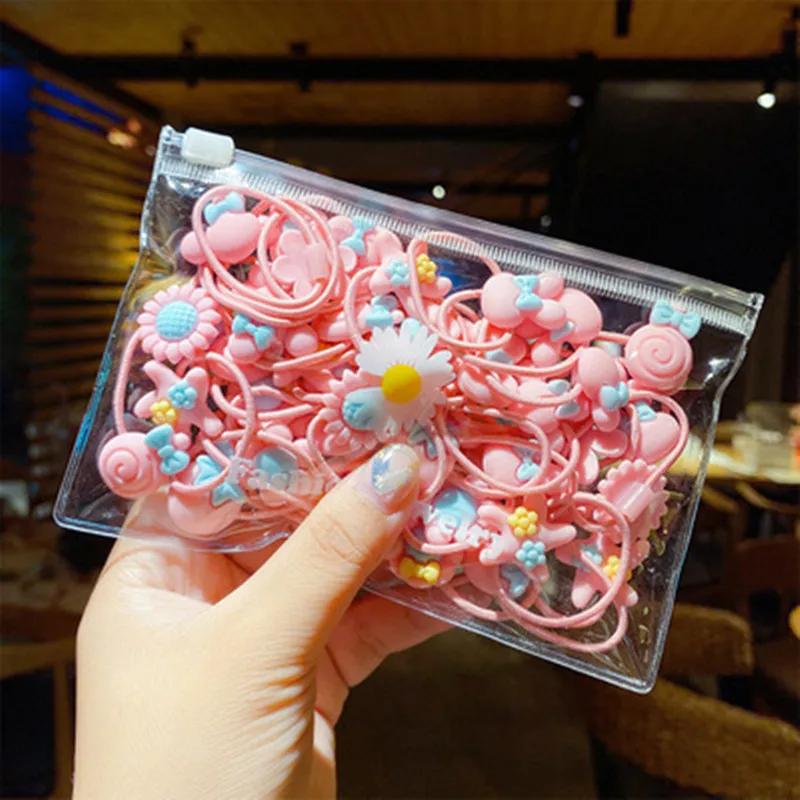 

40pcs/set Flowers Girl Baby Gift Kids Lovely Durable Sweet Headwear Rubber Band Ponytail Holder Band