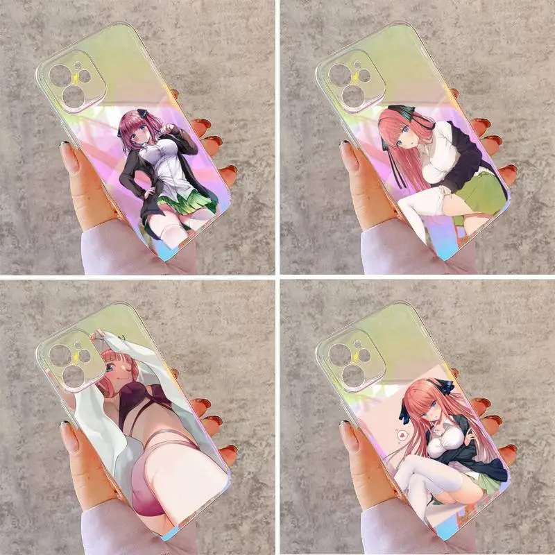 

Nakano Nino Phone Case for iPhone huawei honor 7 8 9 11 12 20 30 S X XS XR MINI Pro Max Plus laser Transparent Manga Cartoon