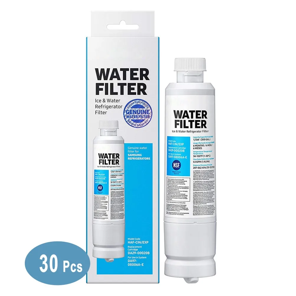 30 шт-Новый DA29-00020B холодильник фильтр для воды Замена для Samsung HAF-CIN, HAF-CIN/EXP, DA29-00020A/B и т. Д.