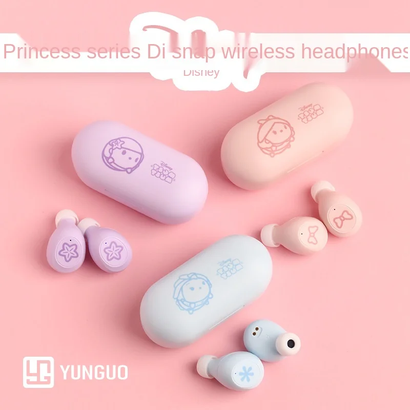 

Disney Princess Wireless Bluetooth Headset Snowyprincess in-Ear Headset Noise Reduction Cute Girl Heart Headset