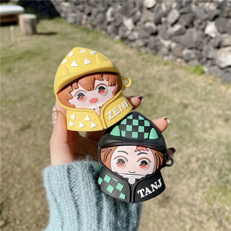 Силиконовый чехол для наушников Airpods 1 2 Pro защитный беспроводных с аниме