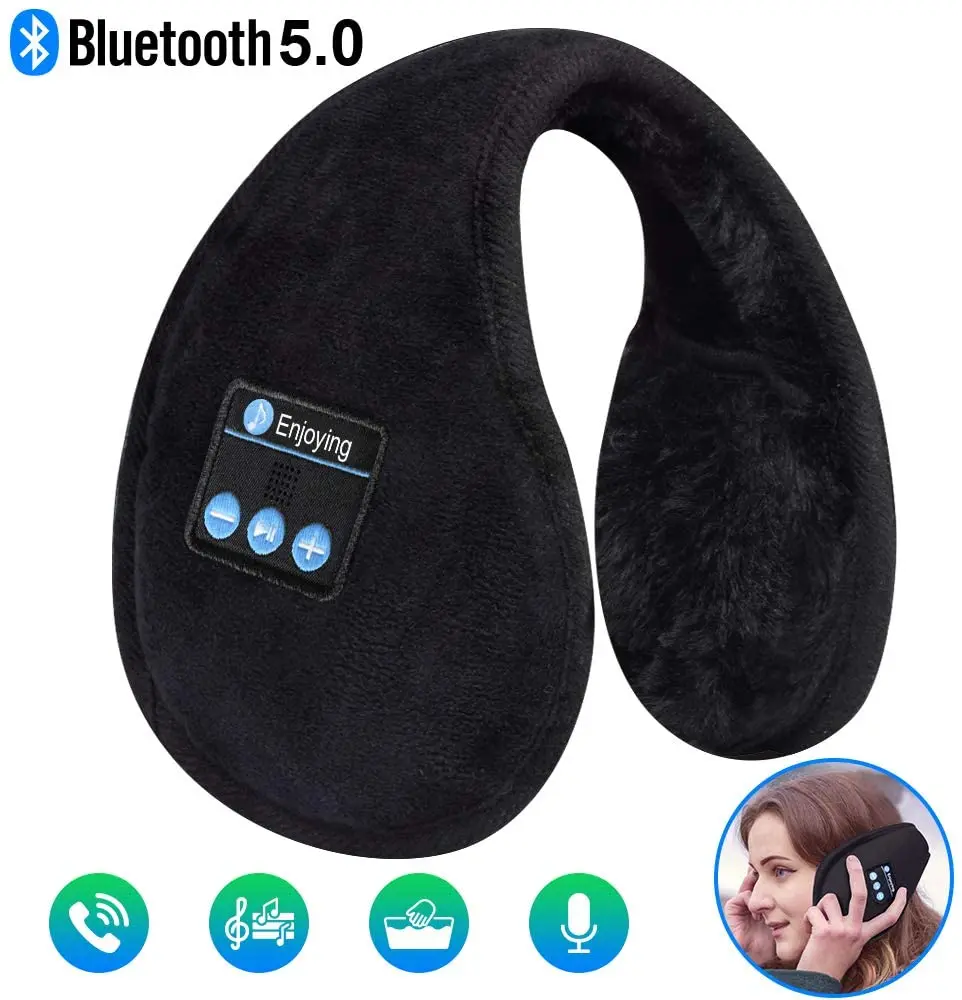 

Bluetooth 5.0 Headphone Earmuffs Winter Ear Warmer for Skiing Hiking Walking Running Foldable Music Earmuff with Built-in Speake