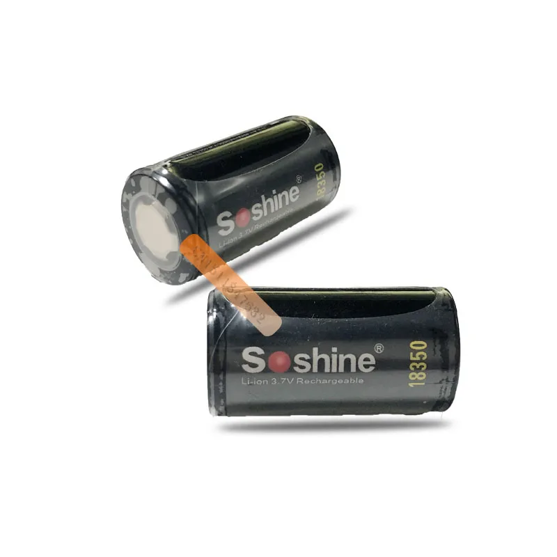2 шт. литий-ионная аккумуляторная батарея Soshine 18350 1000 мАч 3 7 в с защитным футляром