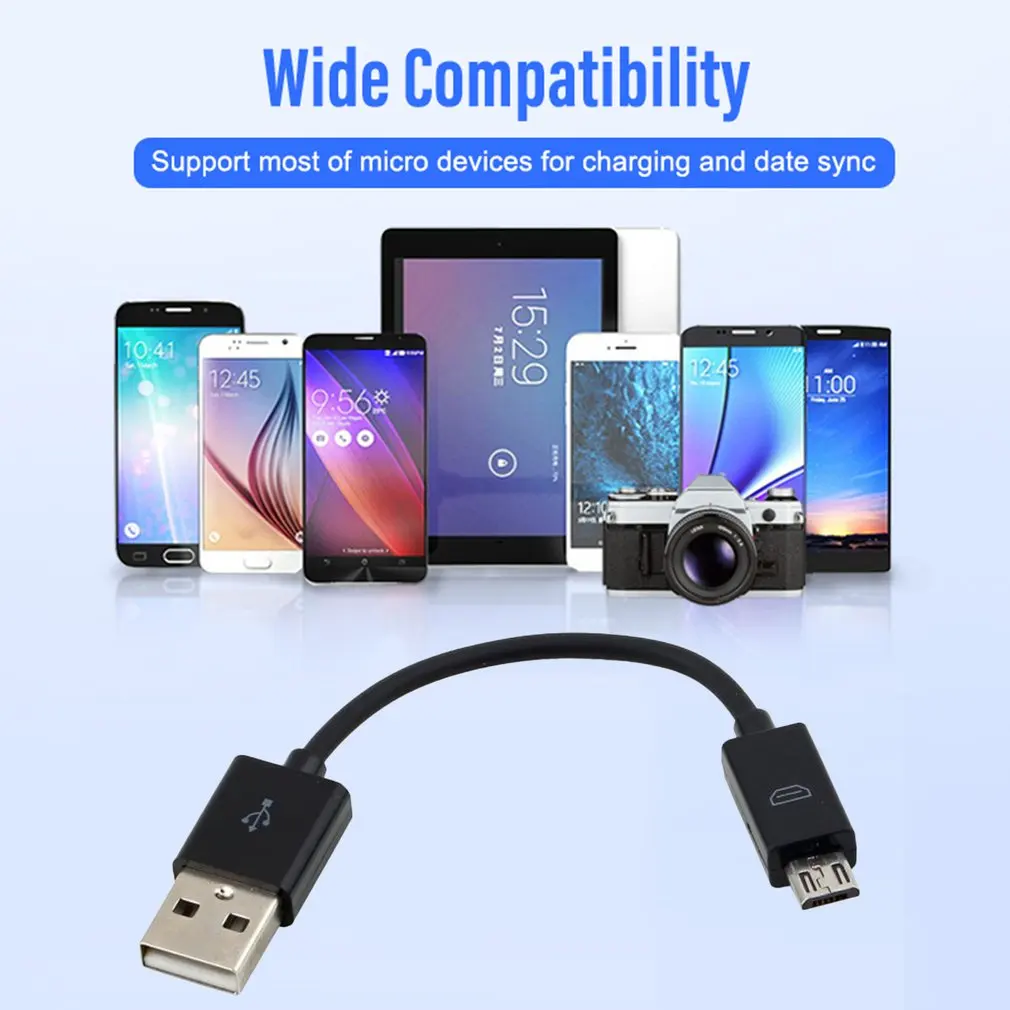 

Universal 10CM USB 2.0 A to Micro B Data Sync Charge Cable Cord For Cellphone PC Laptop New Male To Male Cable