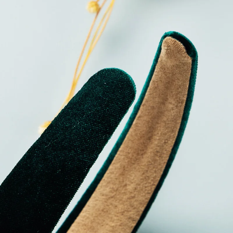 Элегантный обруч для волос с зеленым драгоценным камнем бархатные новые