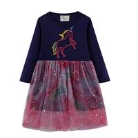 girls unicorn spring and autumndress princess dress for girls children birthday party licorne long sleeve kids dresses