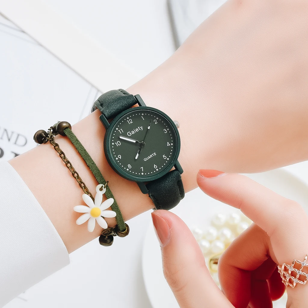 Gaiety Model Elegant Ladies Leather-based Strap Watch Informal Women Quartz Wristwatch Feminine Bracelet With Watch Set Clocks Reloj Mujer 15 H3bf3e663ab3e406b9c7c7a217b2cb3892