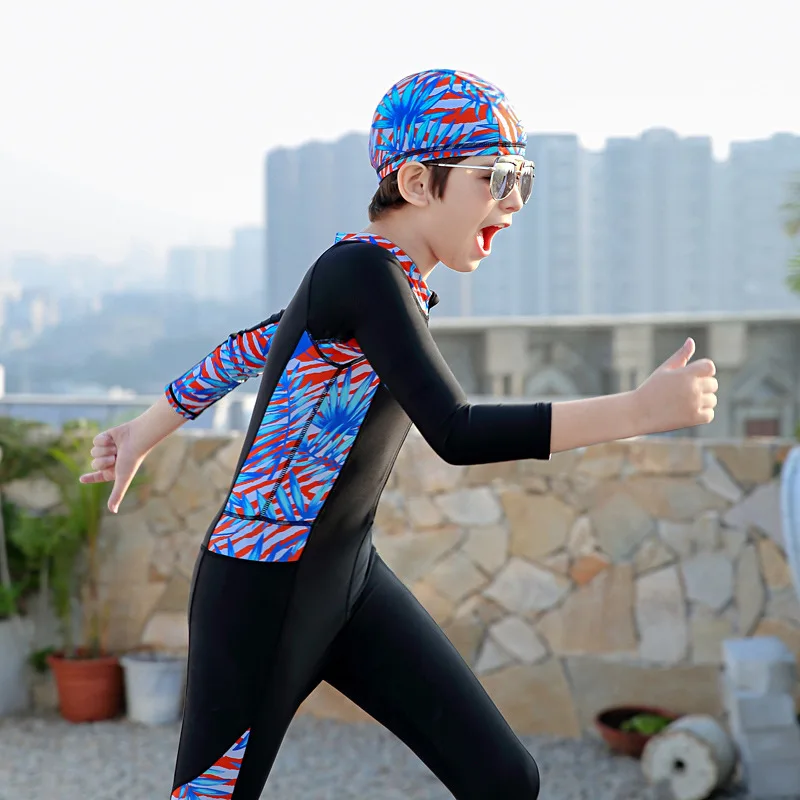 Спортивный купальник для детей 2020 Летний Новый унисекс с длинным рукавом