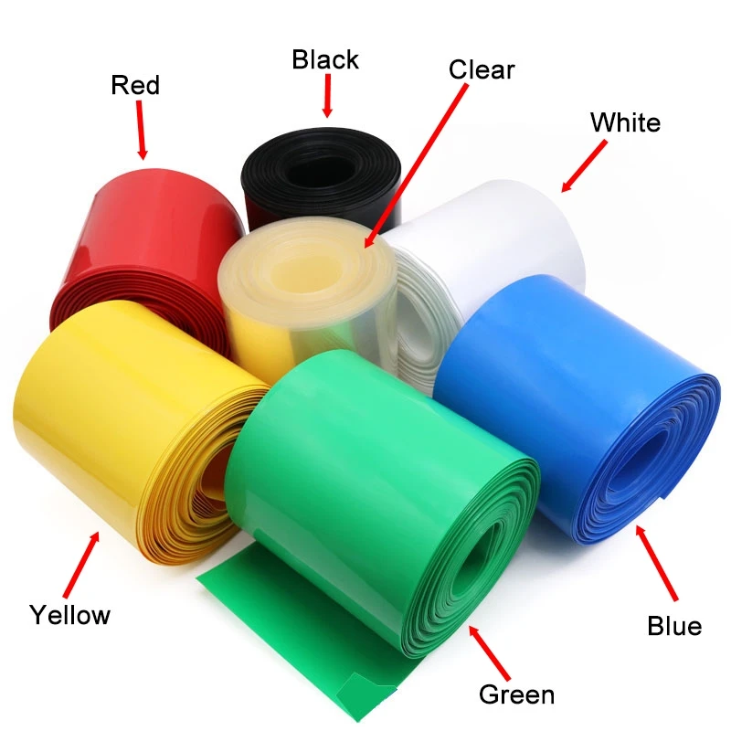 

5Meters 7-45mm PVC Heat Shrinkable Film Lithium Battery RC Outer Skin Packaging Repair Protection Casing Insulation Shrink Tube