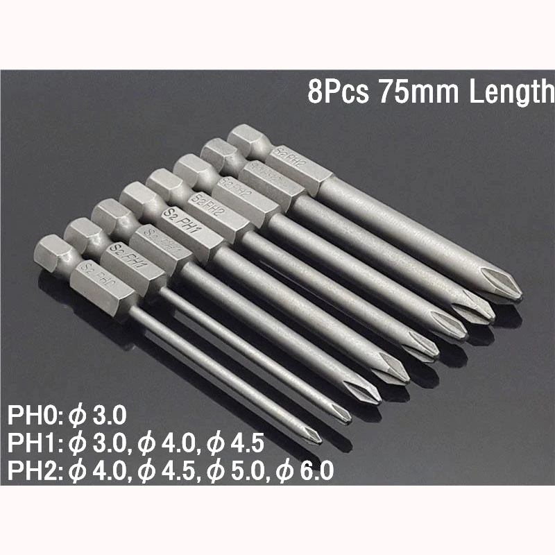 Набор отверток S2 PH0 PH1 PH2 75 мм 8 шт|screwdriver battery|screwdriver braceletscrewdriver phone |