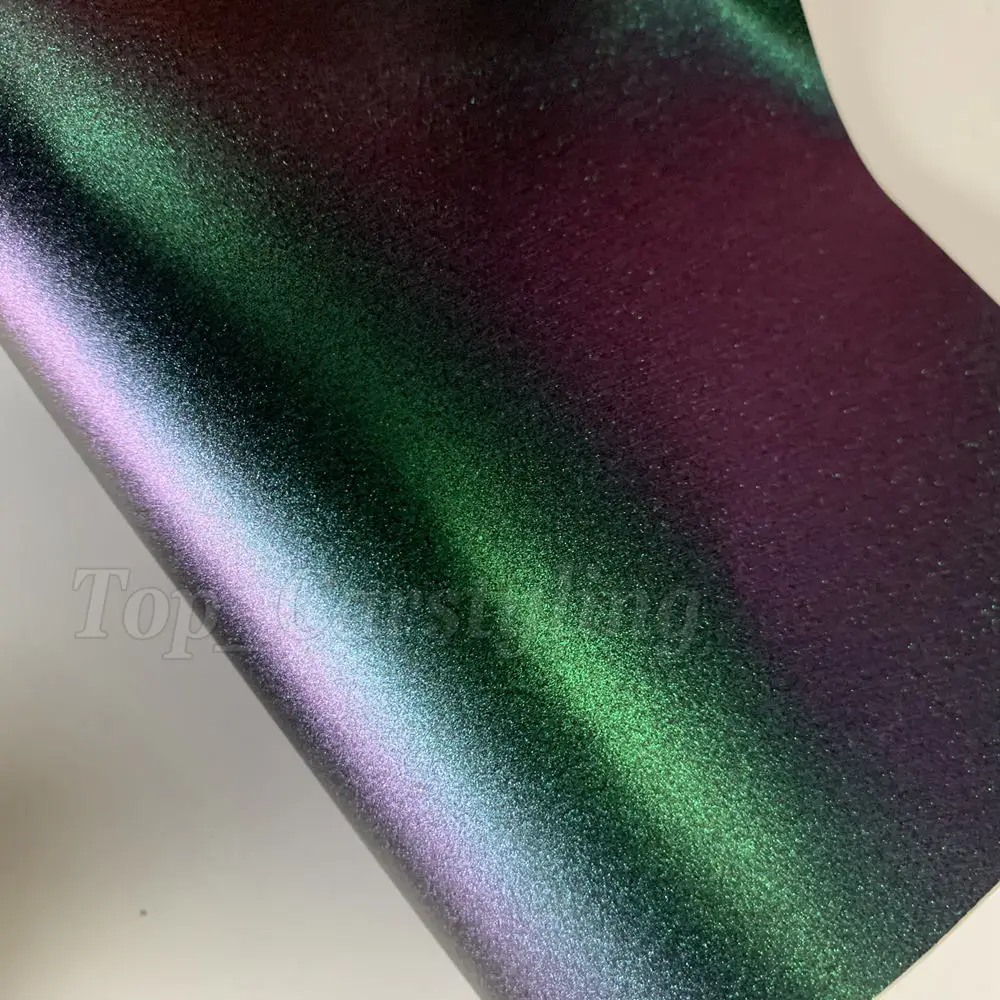 Зеленая фиолетовая матовая виниловая пленка-Хамелеон для автомобиля