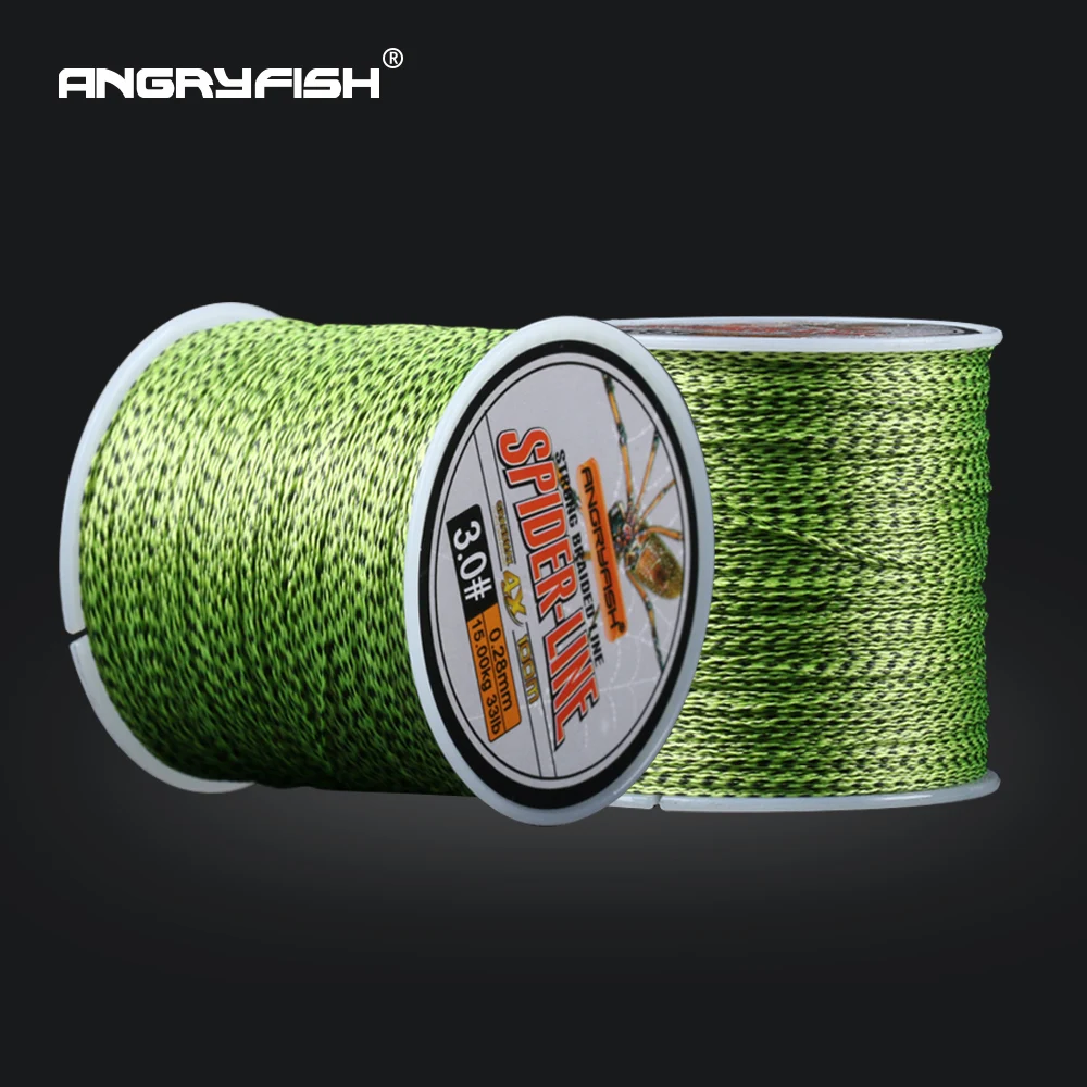 Angryfish новый цвет 4 нити плетеная леска 100 м фрукты зеленый PE 0 #-6 # многонитевая 10-60