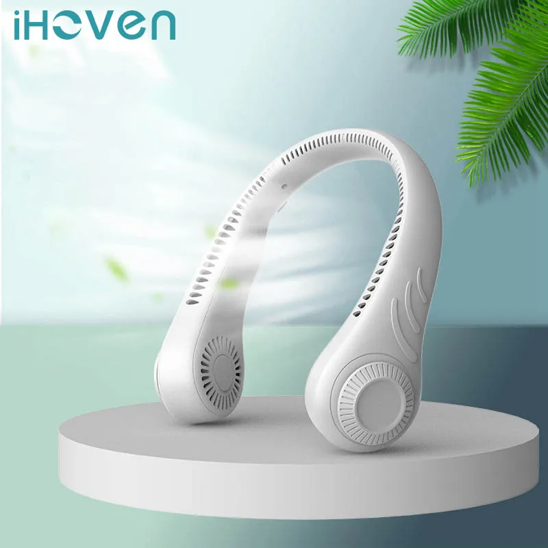 

For Xiaomi Hanging Neck Fan Portable Cooling Fan USB Leafless 360 Degree Neckband Fan Surround Air Outlets 4000Mah Rechargeable