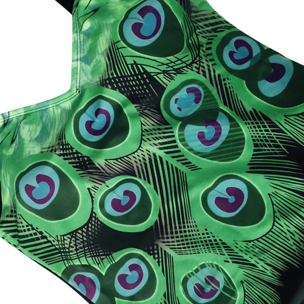 Топ-труба с принтом павлина сексуальное обтягивающее бикини комплект пляжный