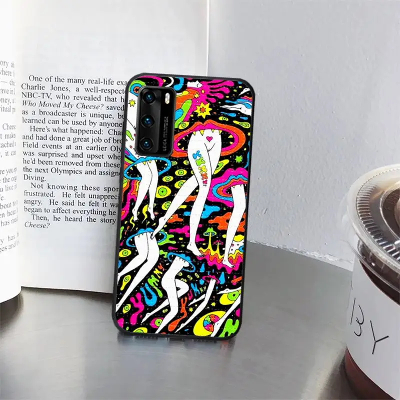 

Colourful Psychedelic Trippy Art Phone Case for huawei P40 pro lite P8 P9 P10 P20 P30 psmart 2019 2017 2018