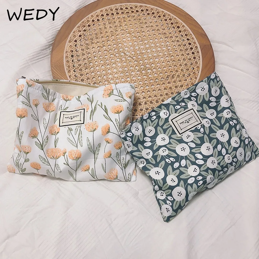 

Косметический мешок хлопковая ткань с цветами макияж Чехол большой Ёмкость дорожная косметичка Necesserie Органайзер косметическая сумка женс...