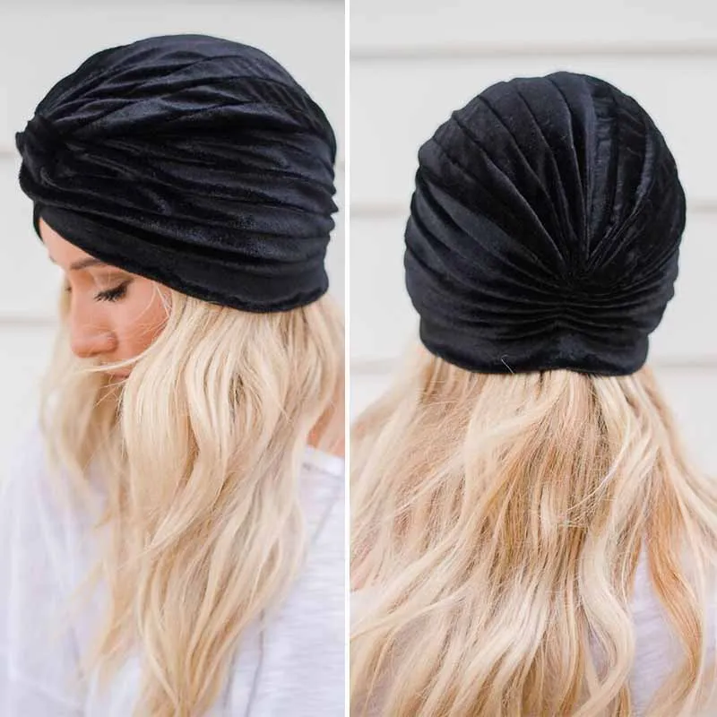 Женские шапки-тюрбаны забавные шапки с запахом из Индии женские зимние бархатные