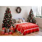 Рождественская елка кровать подарок кирпичная стена фон для фотосъемки по индивидуальному заказу задний план для детей Детские домашние вечерние фотосессия Фотография реквизит