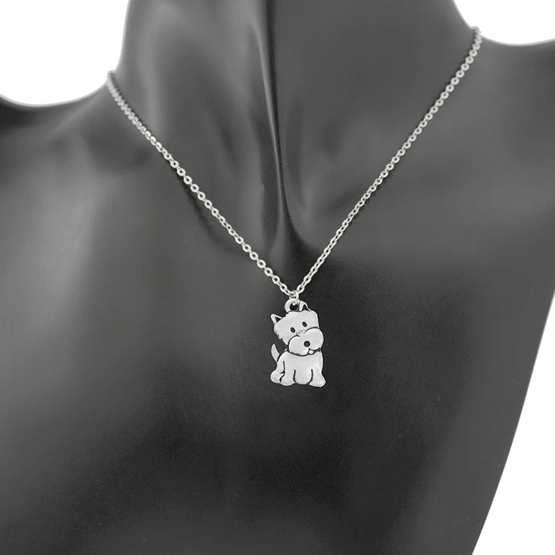Fashion Westie &amp West Highland Dog Puppy Pendant Necklace For Women Men Stainless Steel Chain Mom Lover Jewelry | Украшения и