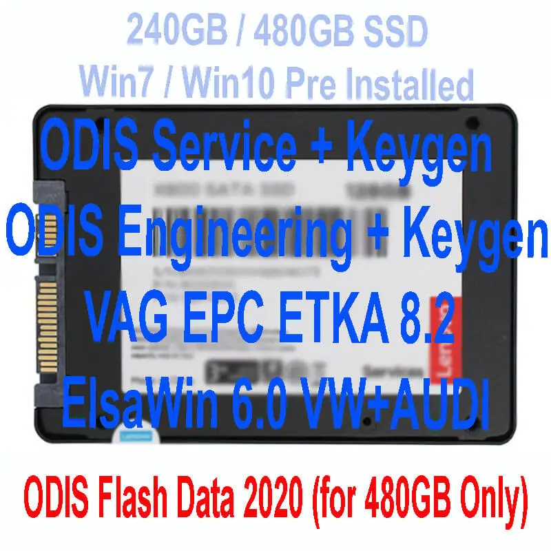 SSD с новейшим ODIS сервисом + инженерное программное обеспечение ETKA EPC ElsaWin6 для VAG