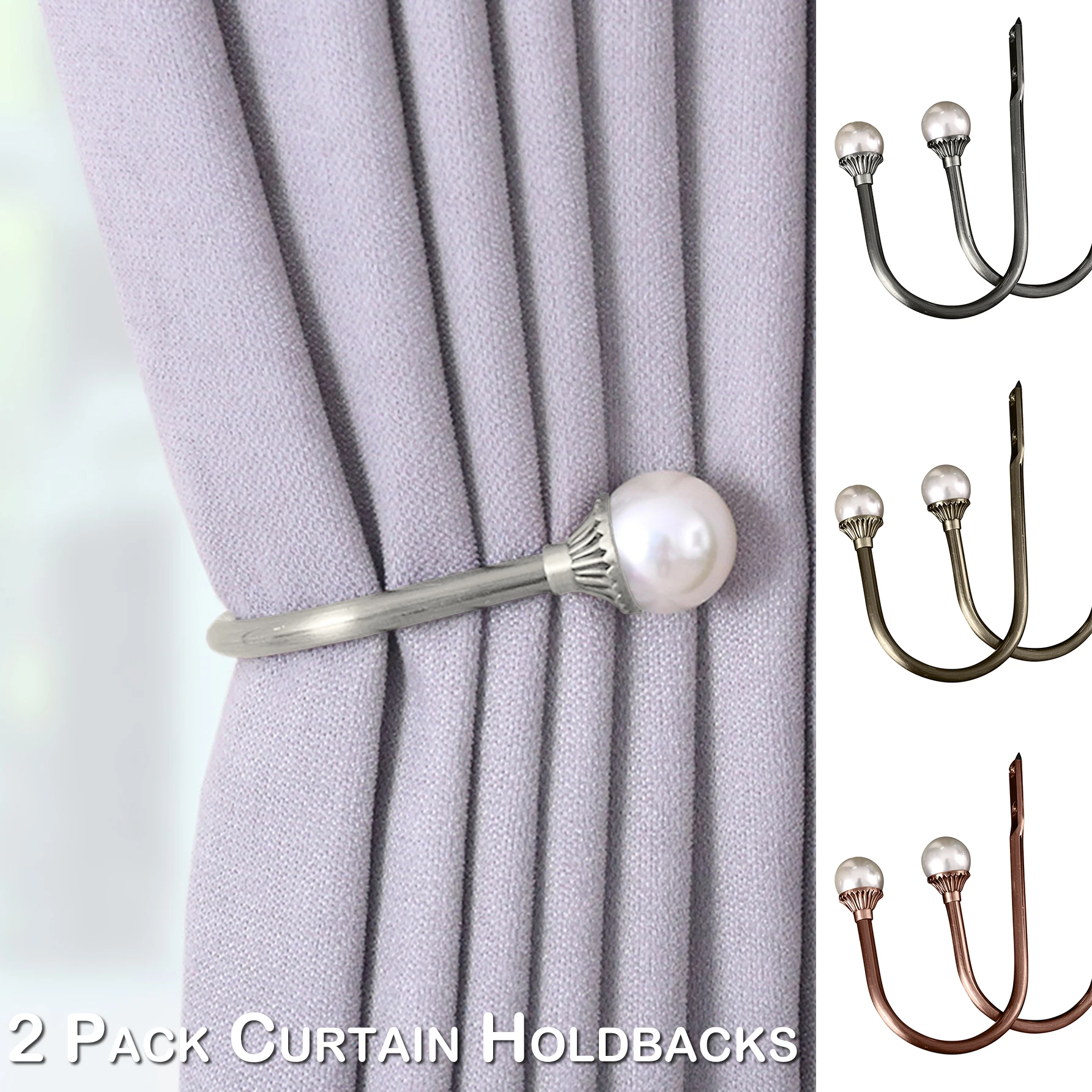 

Home Decoration Accessories Tiebacks Pearl Hooks Metal Hook for Curtain Holdbacks Curtains Mounted Ornament подвесы для штор D30