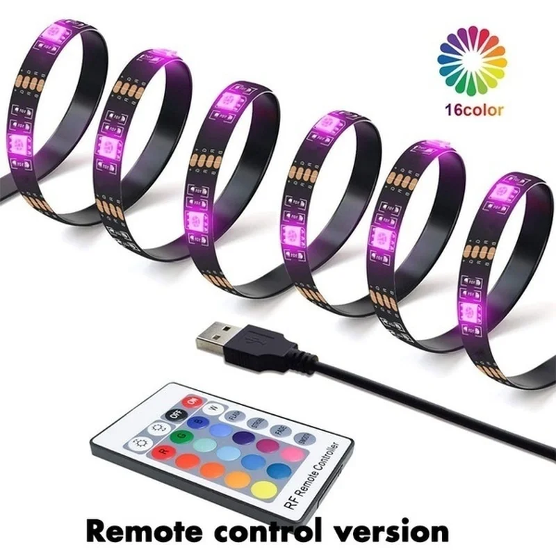 

5/10/20/0.5/1/4/M LED Strip Light SMD5050 With Remote Control Tape 5V USB Car Footlight Ambient RGB Light Decoration For Home
