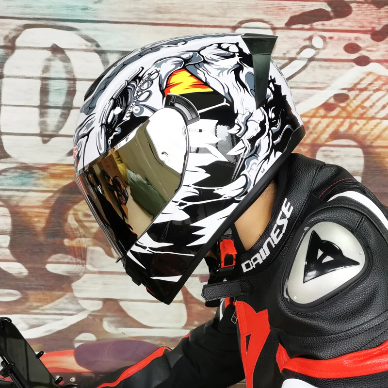 

Motorcycle Helmet Full Face Safety Cafe Racer Style Casco Moto Bobber Bagger Scrambler Scooter Quality Capacete De Moto