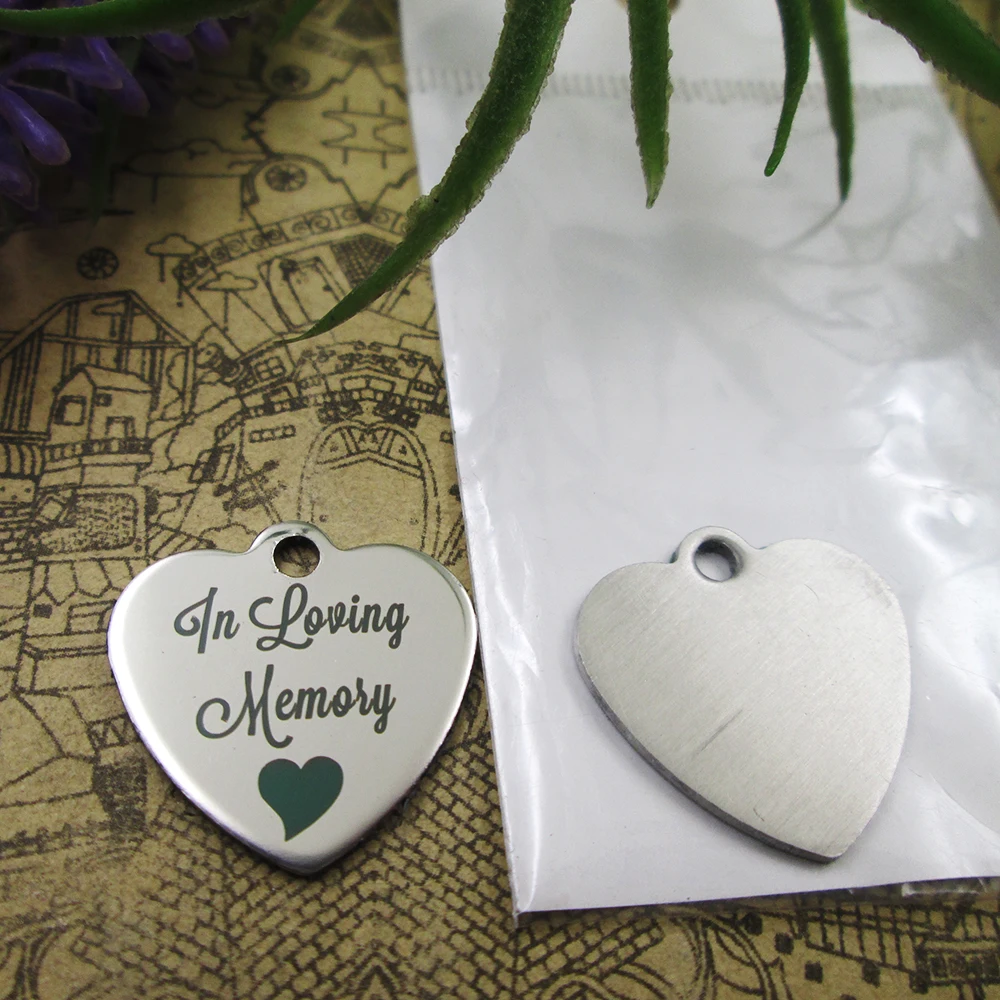 Подвески из нержавеющей стали в влюбленной памяти 20 шт. 5 стилей на выбор подвески