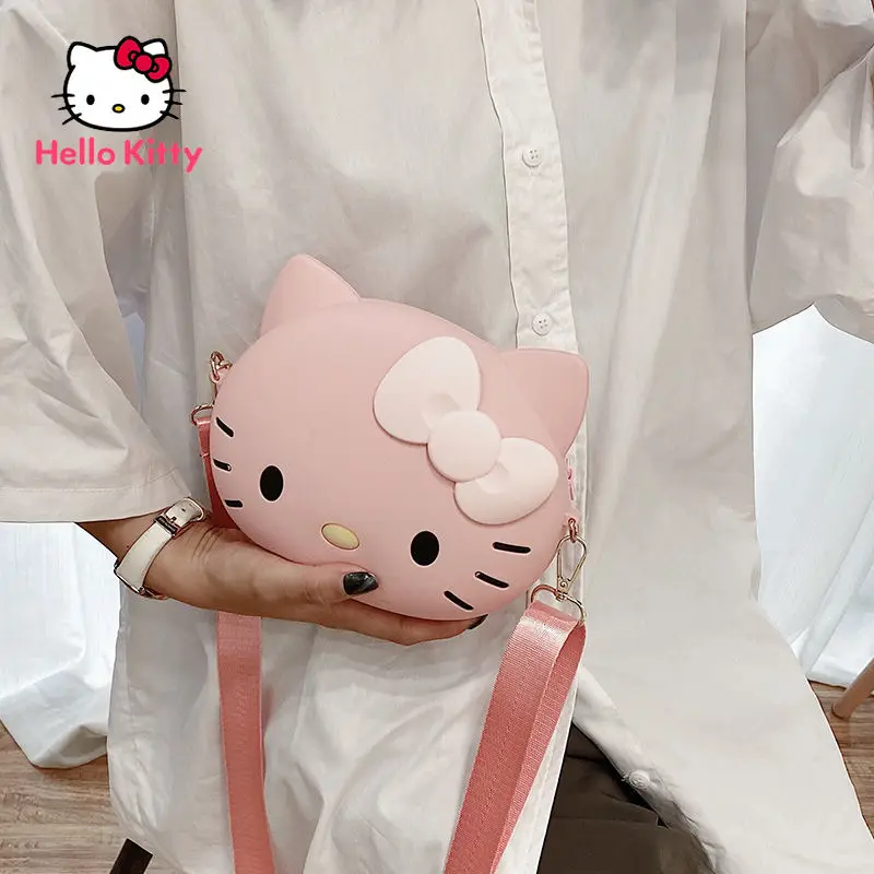 

Hello Kitty fashion cartoon silicone mobile phone bag simple waterproof and wear-resistant one-shoulder children's messenger bag