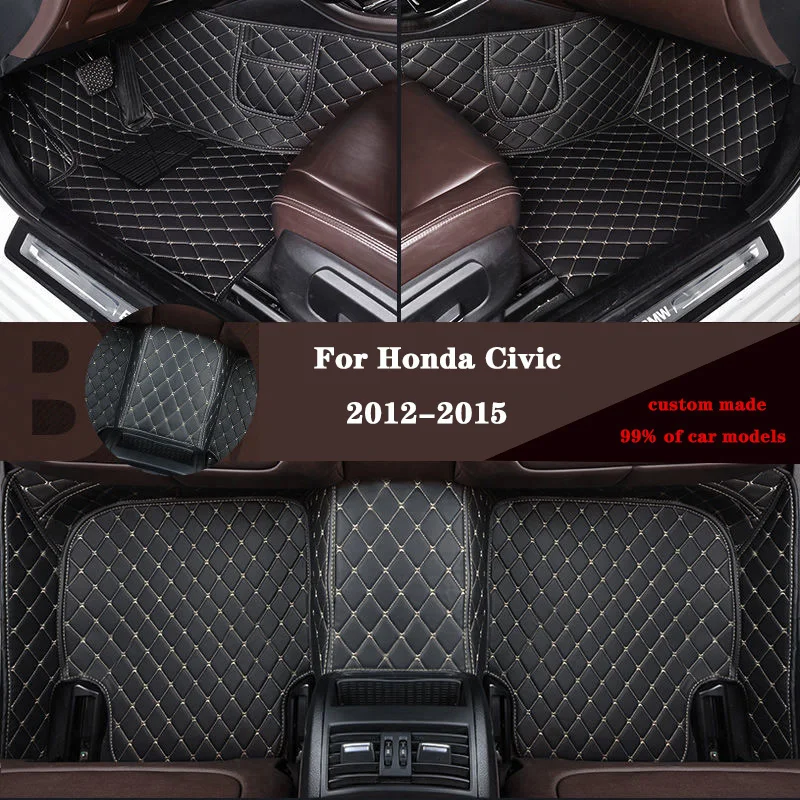 

Автомобильные коврики для Honda Civic 2015, 2014, 2013, 2012, кожаные коврики для украшения автомобиля, аксессуары, детали для стайлинга, защита, водонепроницаемый
