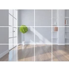 32 шт., зеркальные квадратные самоклеящиеся наклейки для украшения комнаты