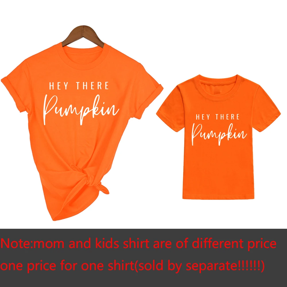 Hey There Pumpkin Shirt Pumpkin Mommy and Me Matching T-shirts Outfits Fall Tee Shirt Thanksgiving Tops Mommy and Me Outfits images - 6