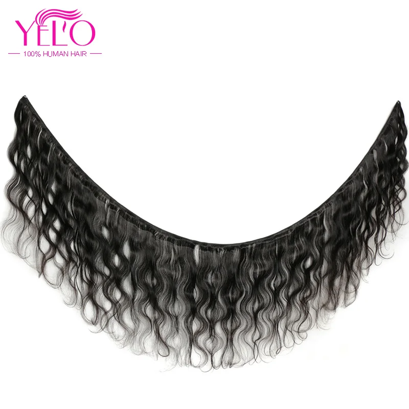 

YELO Brazilian Remy Hair Bundles 2pcs Body Wave With 13X4 Lace Frontal Ear to Ear Middle Ratio Natural Color Weaves