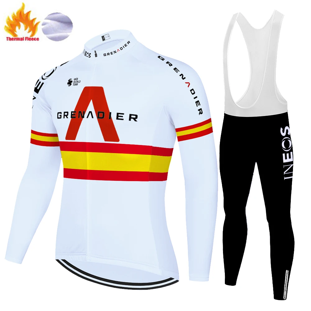 Новинка белая команда ineos 2020 Зимняя Теплая Флисовая веломайка зимние штаны гелевые подушечки одежда для