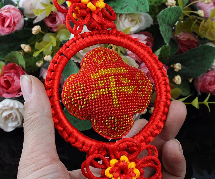 

Ddecoration Car Key Chain Accessories Stamped Crafts DIY Printed Cross-Stitching-Kit Embroidery Stich-Bead NeedleworkAH-008