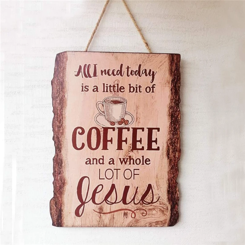 

Vintage Coffee Sign Wood Home Decor Kitchen Wall Hanging