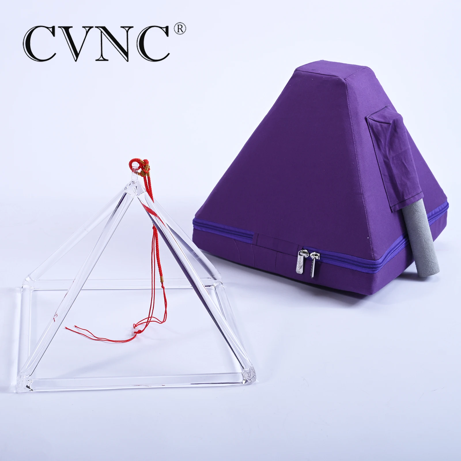 Чакра CVNC 10 дюймов прозрачная кварцевая Хрустальная Поющая Пирамида с холщовой