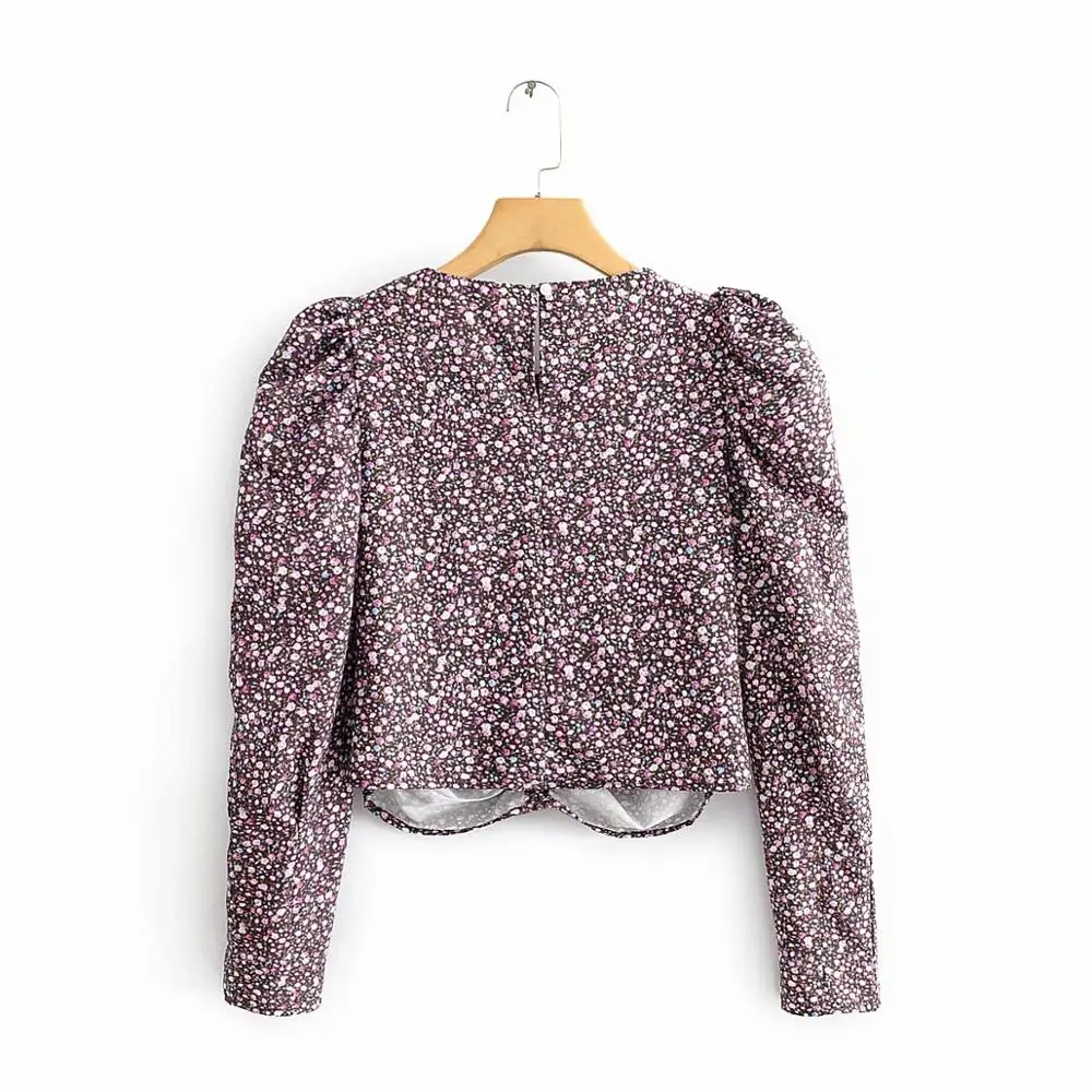 Новинка 2020 Женская винтажная плиссированная блузка с пышными рукавами и