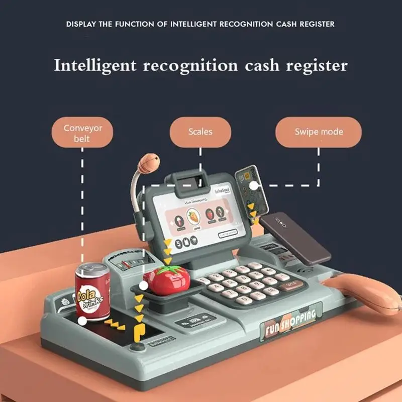 

Children's Simulation Supermarket Cash Register Toy Multifunctional Cash Register Girl Play House Set 3-6 Years Old Vending Mach