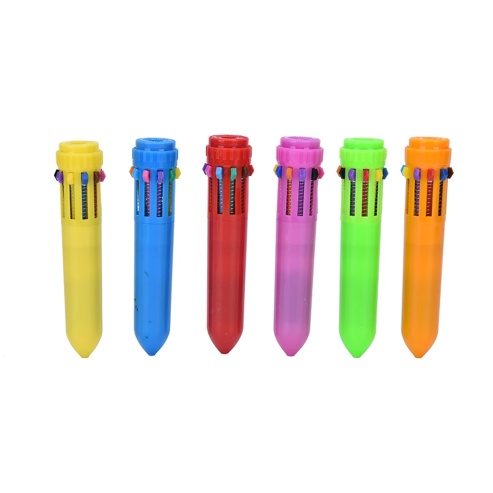 10 Colors Multifunction 10-in-1 Creative Cute Cartoon Multi-color Ballpoint Pen Pressed Oil Color Personalized Stationery 1pc |