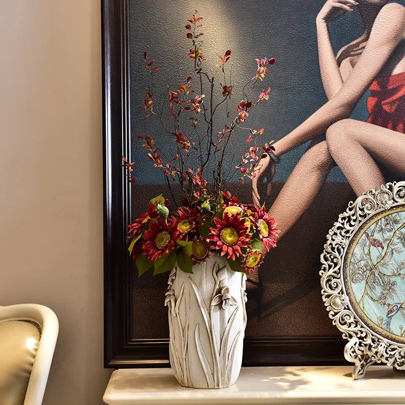 Шелковый цветок 13 картина маслом имитация подсолнуха букет Европейский стиль