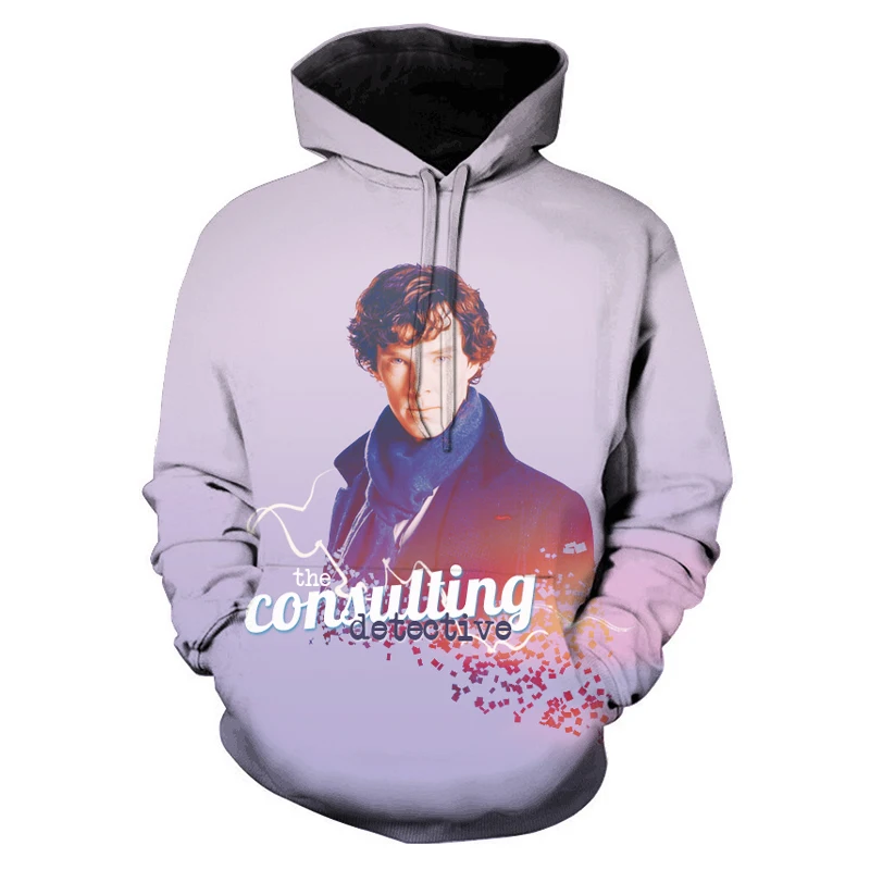 Новые толстовки с 3D принтом Sherlock для мужчин и женщин модные осенние свитшоты в