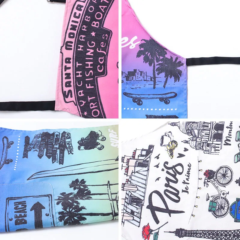 

Fashion Print Christmas Apron With Pocket And Extra Long Ties Cute Pattern Apron For Chef Kitchen Accessories Home Aprons% . .