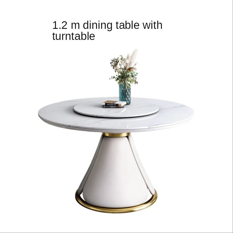 

round table modern minimalist 6 people light luxury style dining home dining table combination