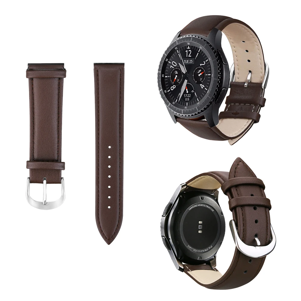 Модный кожаный ремешок 22 мм для samsung Galaxy Watch 42 мм 46 мм Замена для gear S3 браслет Смарт часы