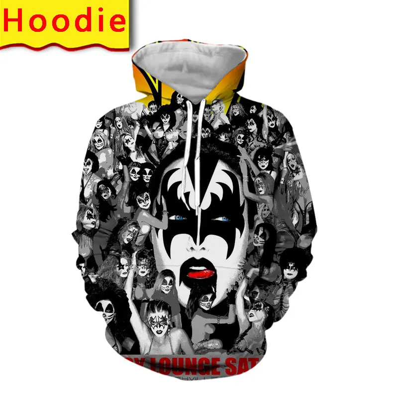 

Kiss Hoodies Men Sweatshirt 3d Print Harajuku Funny Hoodie Jacket Streetwear Tee Shirts Anime Clothes Top