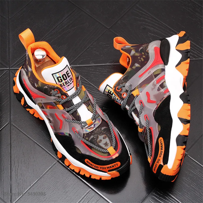New Designer Men's Shoes Print Punk Hip Hop Casual Fashion High Tops Sneakers Height Increasing Zapatillas | Обувь