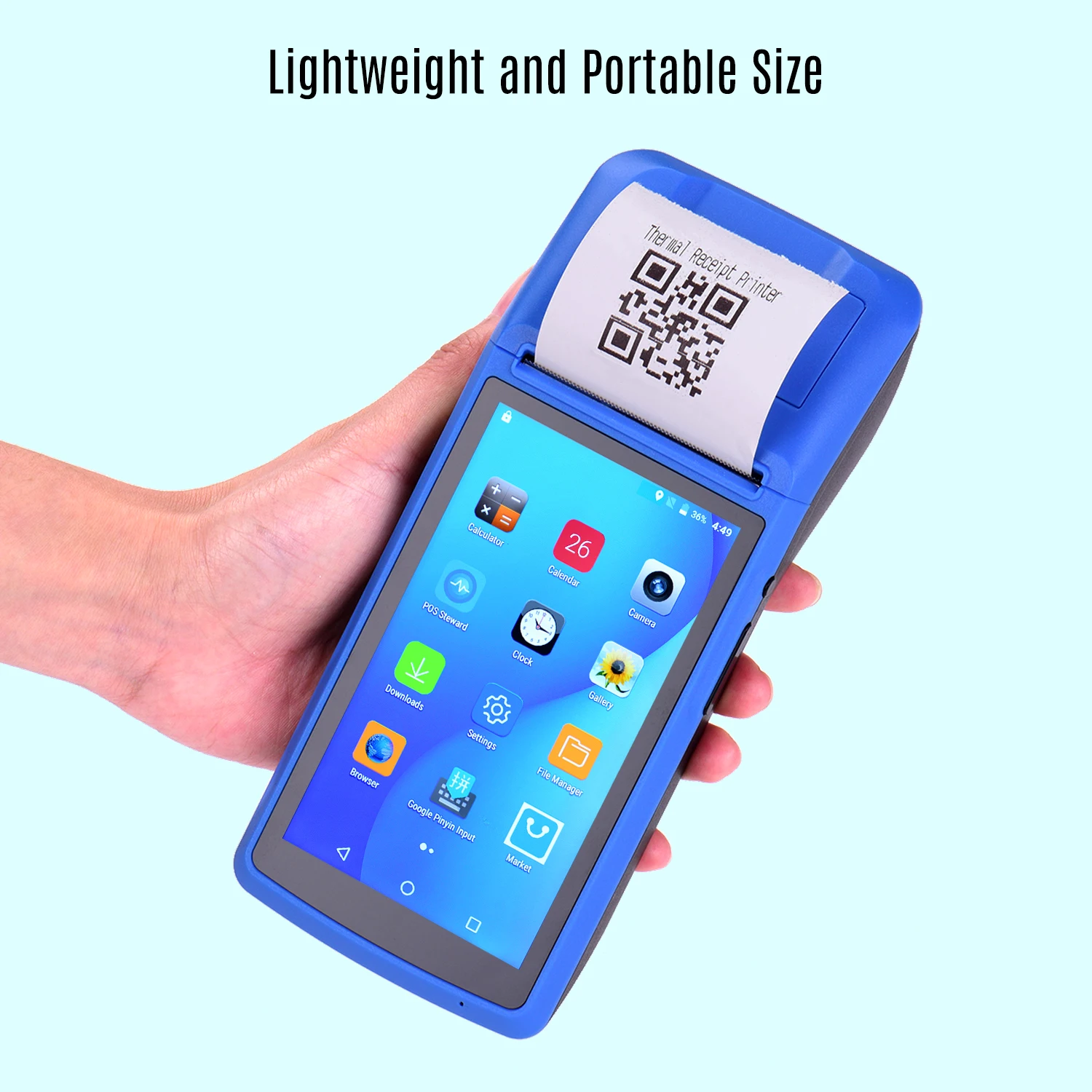 Ручной принтер Aibecy All in One беспроводной PDA для Android POS терминал чековый с 5 дюймовым